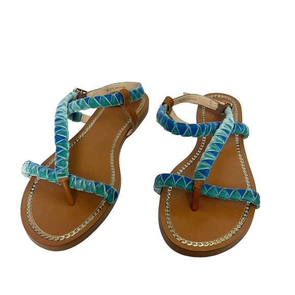 NEW Vince Camuto Raminta Sandals Flat Thong Braided Straps Velvet - Picture 2 of 8
